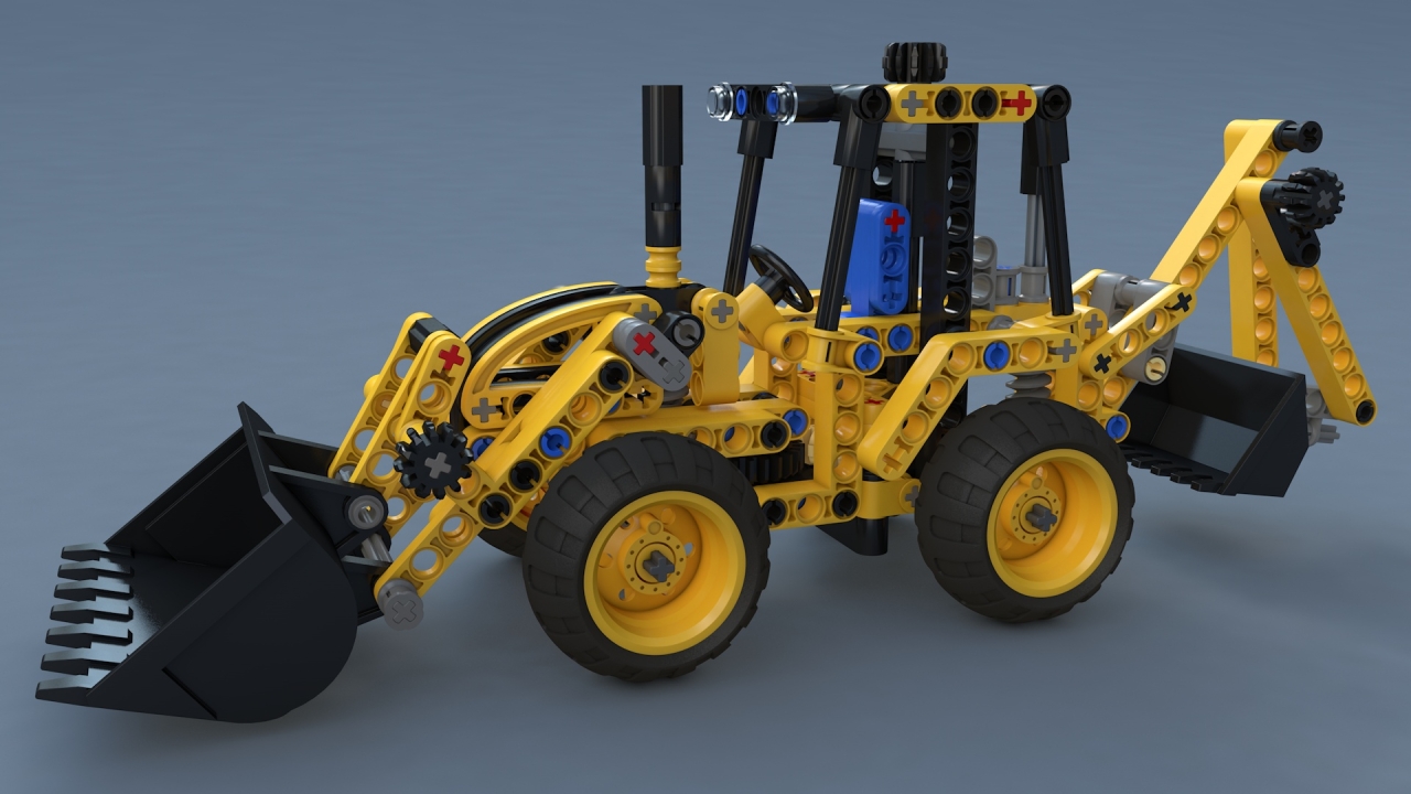 Lego 42004 Backhoe Final Renders CORE 4D Community