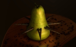 pear with iron spikes